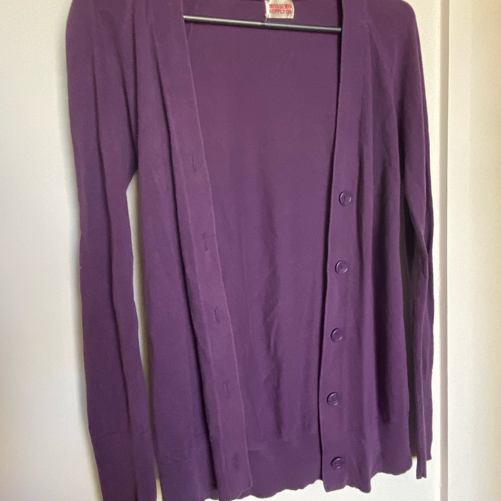 Purple cardigan